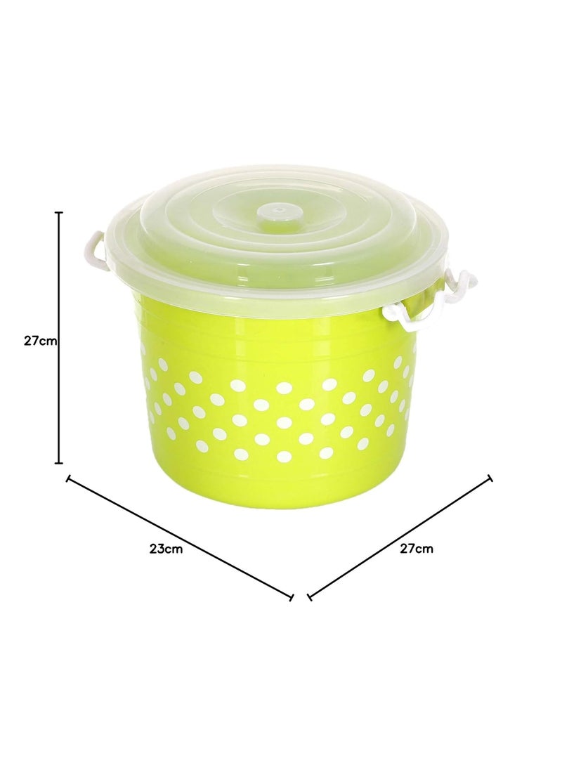 Kuber Industries Airtight Plastic Food Storage Containers|Plastic Container for Kitchen|6 Liters, 3 Pieces (Green)