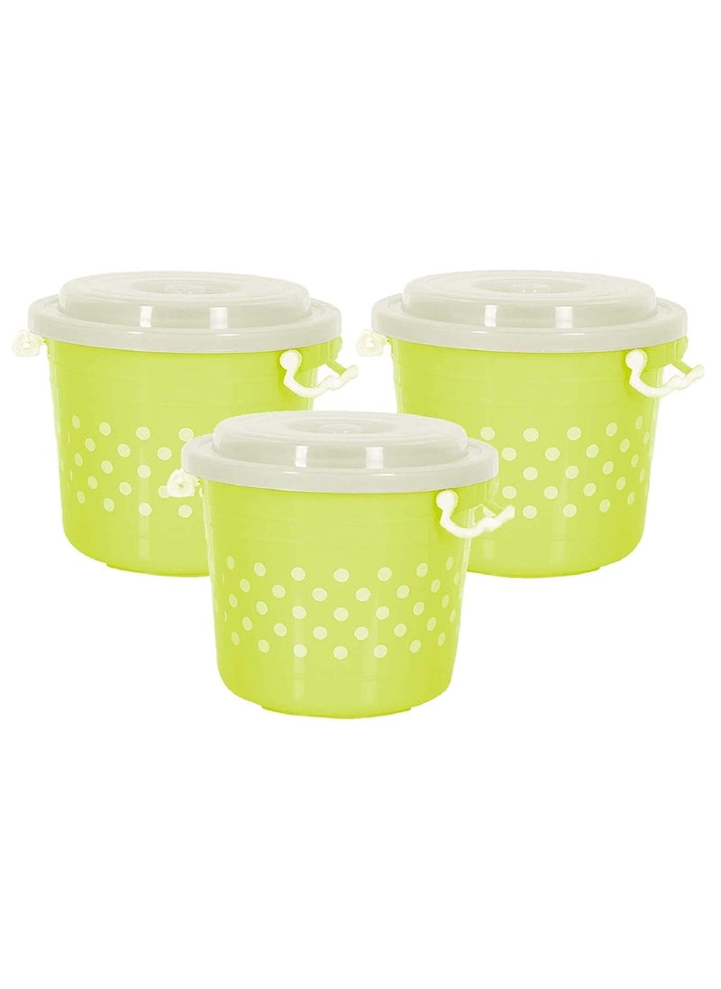 Kuber Industries Airtight Plastic Food Storage Containers|Plastic Container for Kitchen|6 Liters, 3 Pieces (Green)