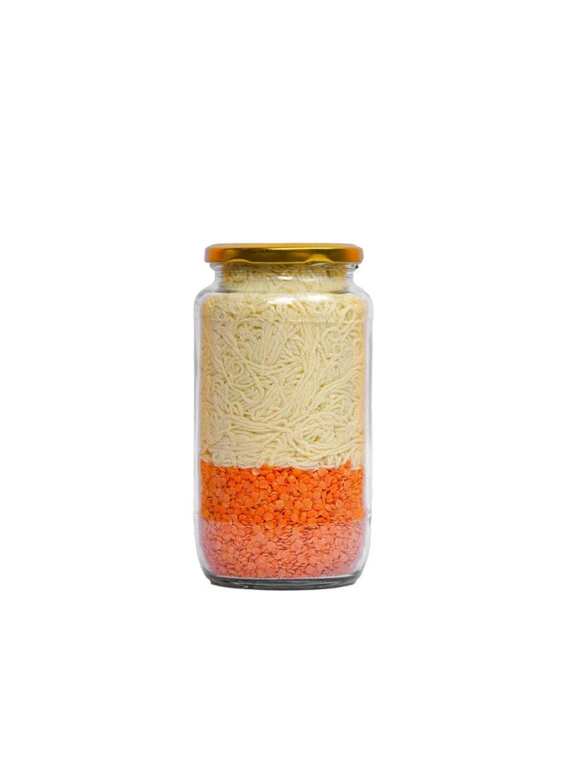 Ginoya Brothers -1000 Ml. Glass Jar with Air Tight Gold Lid for Kitchen Dried Masala Storage Jar [Pack Of 4]