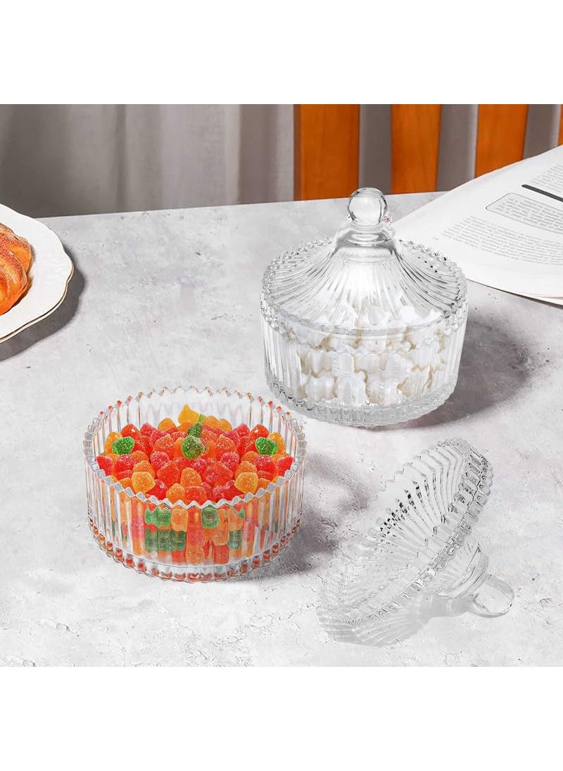 Pure Source India Crystal Glass Candy Jar, Cookie Jar, Decorative Candy Bowl, Dry Fruit Jar With Lid Idel For Kitchen, Home, Office Desk And Gift