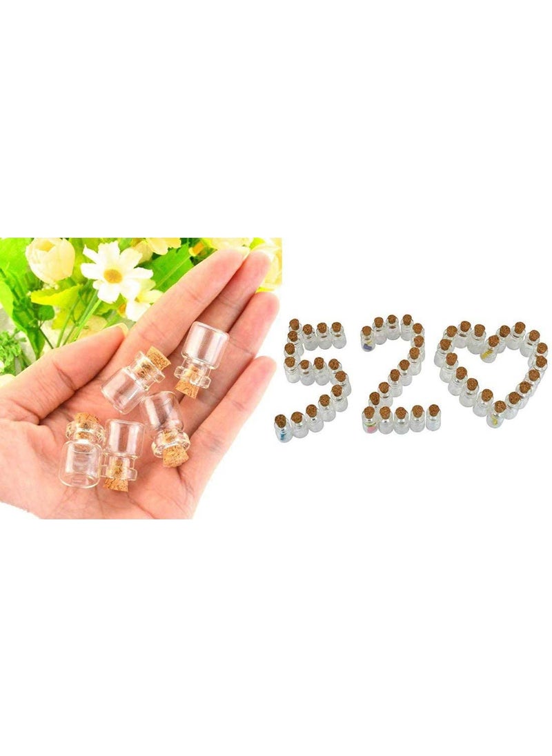 DIY Crafts Pack of 10 Pcs, Cork Stoppers Glass Bottles, 20ml Cork Stoppers Glass Bottles, Decoration Mini Glass Bottles Favors, Min (Pack of 10 Pcs, Cork Stoppers Glass Bottles)