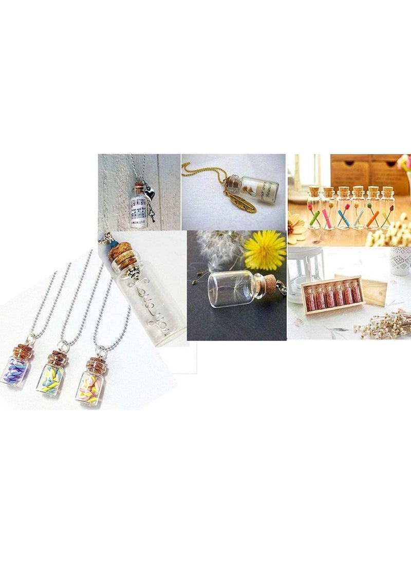 DIY Crafts Pack of 10 Pcs, Cork Stoppers Glass Bottles, 20ml Cork Stoppers Glass Bottles, Decoration Mini Glass Bottles Favors, Min (Pack of 10 Pcs, Cork Stoppers Glass Bottles)