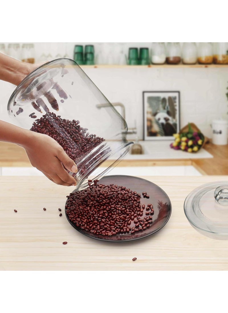 Pure Source India Round Shape Glass Jar Containter With Air Tight Lid, Capicity : 7.5 Ltr, Food Safe, Suitable for Biscuit, Sweets, Dry Fruits, 1 Piece Clear use in your kitchen for multi purpose use.
