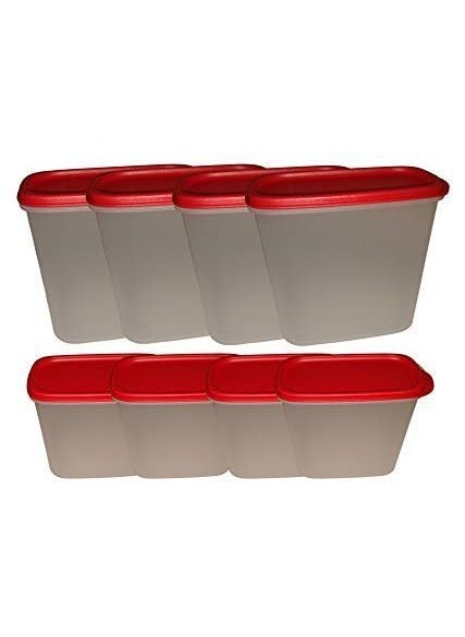 Tupperware New Smart Saver Plastic Container Set, 1.7 litres, Set of 9, Multicolour
