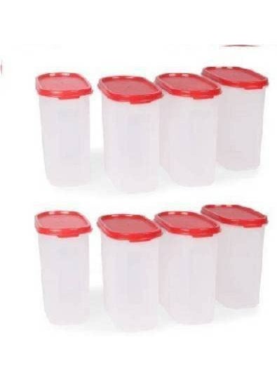 Tupperware Polypropylene Grocery Container 1700 Ml Pack Of 8 (Multicolor), Blue
