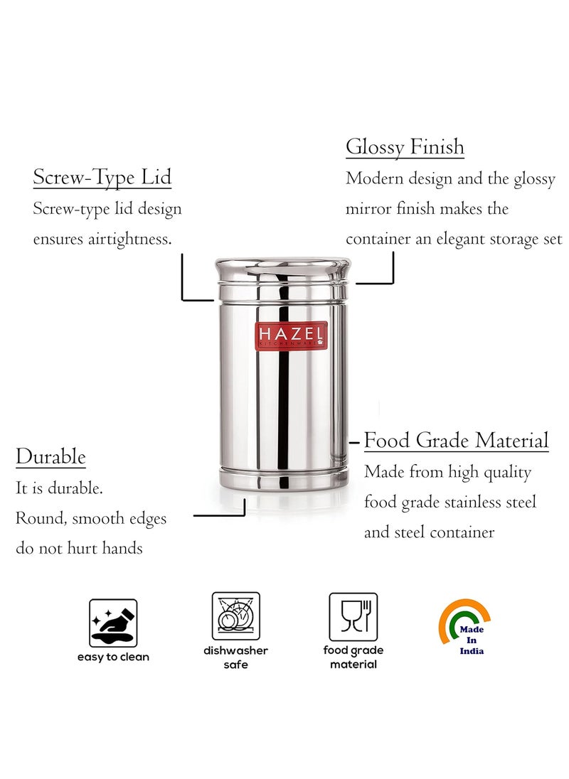 HAZEL Stainless Steel Container Set | 800 ml Steel Container for Kitchen Storage Set | Air Tight Containers for Kitchen Storage | Ideal for Storing Rice, Cereal, Pulse, Snacks, Set of 12