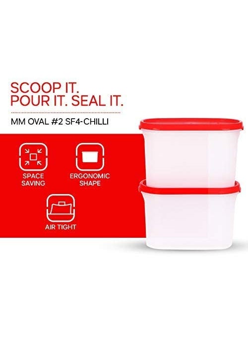 Tupperware Plastic Smart Saver Oval Container 1.1Litre (4)