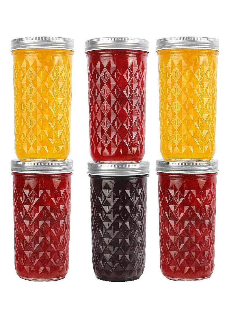 GINOYA BROTHERS Glass Jars & Containers With Airtight Lid For Kitchen Storage - 320 ML - 6 Pieces