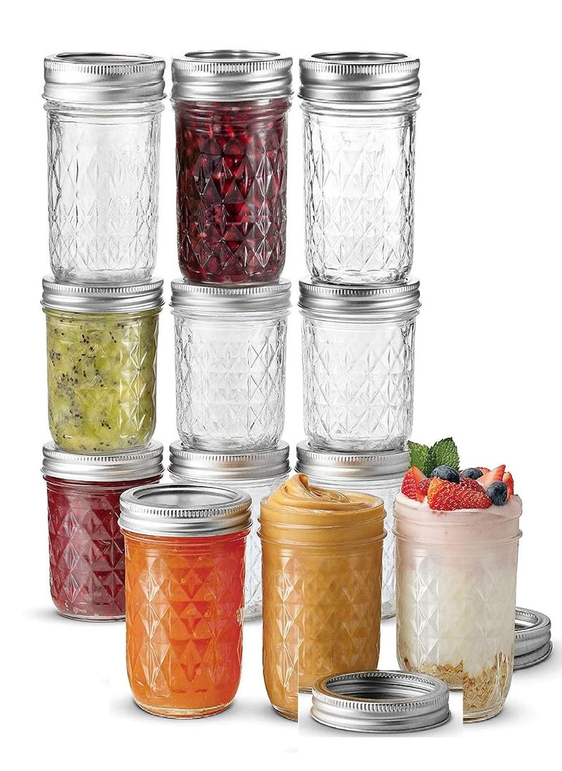 GINOYA BROTHERS Glass Jars & Containers With Airtight Lid For Kitchen Storage - 320 ML - 6 Pieces