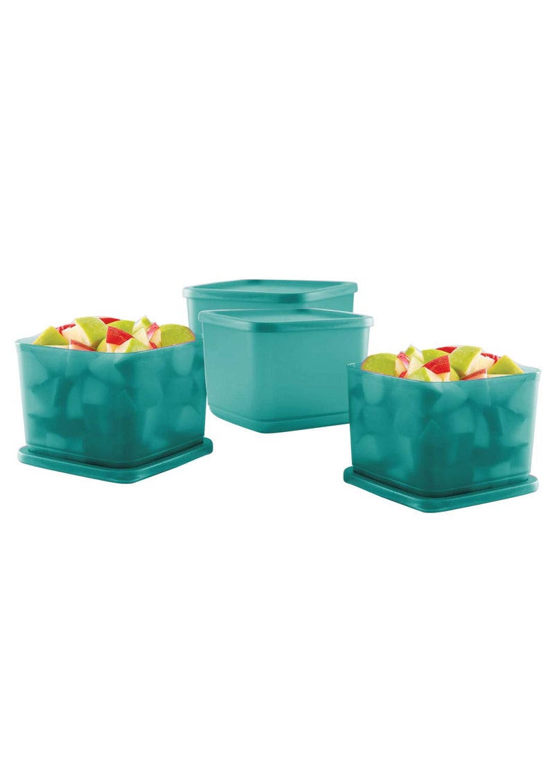 Tupperware 11156461 Plastic Container With Lid - 1000ml, 4 Pc, Green
