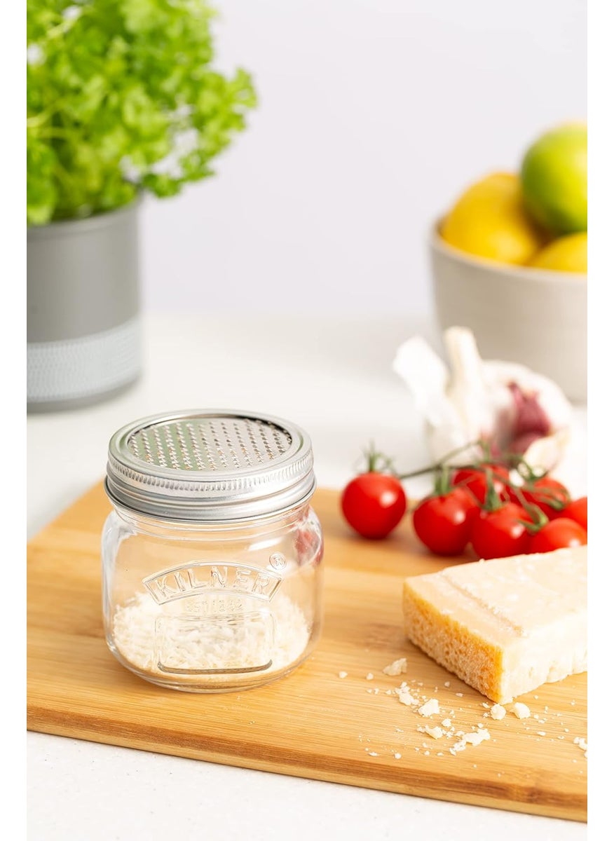 Kilner EST 1842 Borosilicate Premium Storage Jar & Fine Grater Lid 0.25 Litre