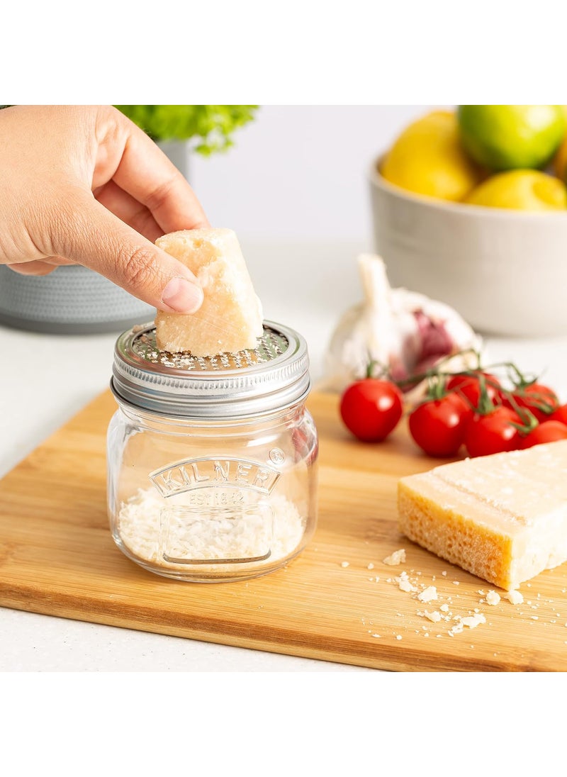 Kilner EST 1842 Borosilicate Premium Storage Jar & Fine Grater Lid 0.25 Litre
