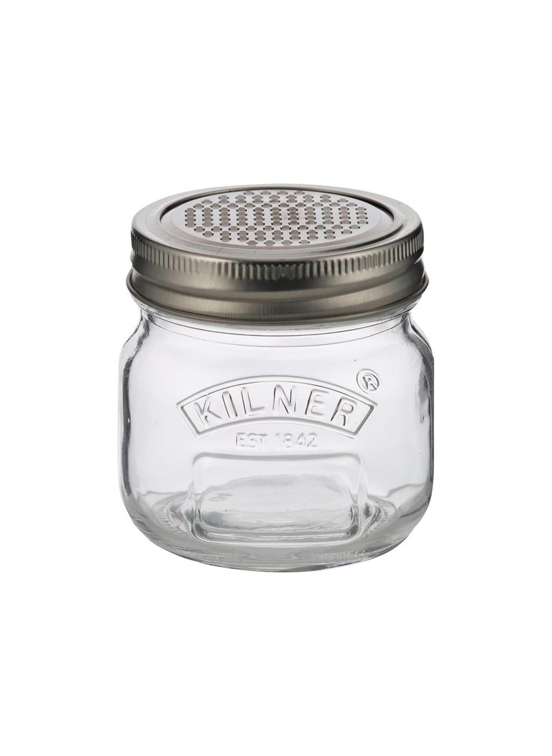 Kilner EST 1842 Borosilicate Premium Storage Jar & Fine Grater Lid 0.25 Litre