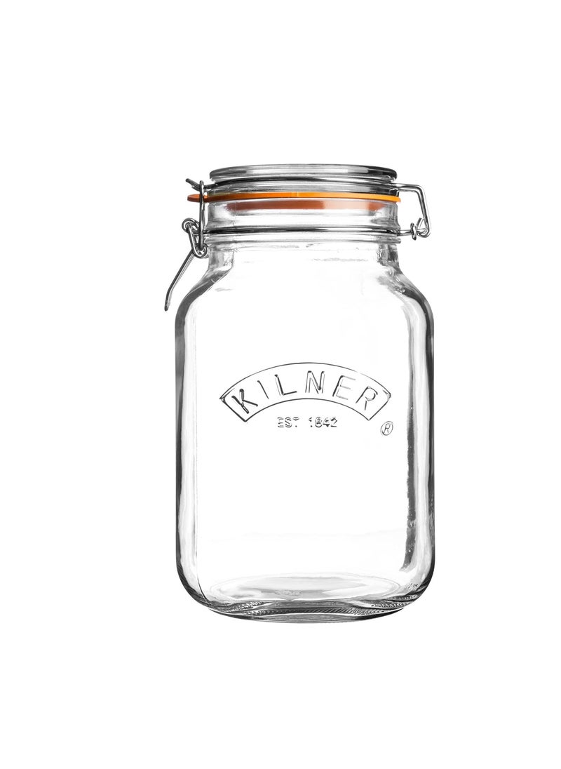 Kilner Square Clip Top Jar 2ltr | Kilner Preservation Jar, Kilner Storage Jar, Kilner Jam Jar with Cliptop Lid