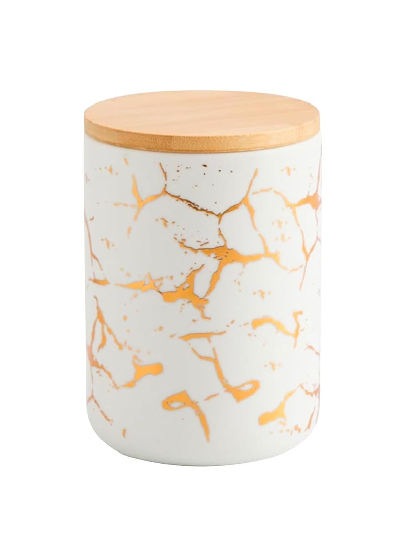 UMAI 800ml Ceramic Jar for Kitchen Storage | Air Tight Container Set with Bamboo Lid | Kitchen Container for Snacks, Tea, Sugar | Multipurpose Organizer | White