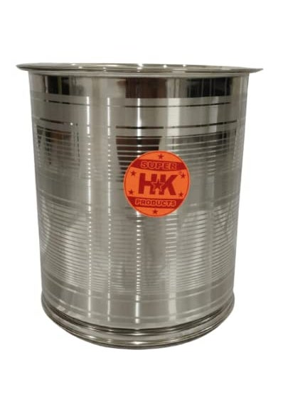 Super HK Stainless Steel Atta Tanki/Container/Box/Drum/Pawali/Tanki with Lid (30 Litres)