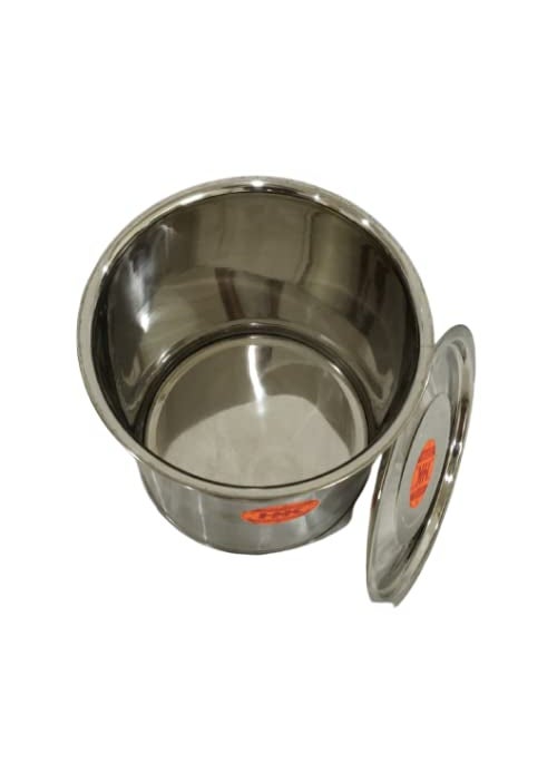 Super HK Stainless Steel Atta Tanki/Container/Box/Drum/Pawali/Tanki with Lid (30 Litres)