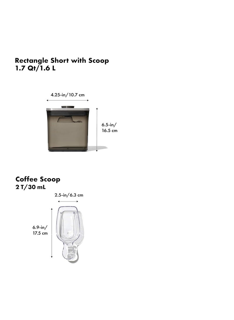 OXO Steel Coffee POP Container with Scoop-Ã‚ 1.7 Qt for coffee, tea and more / Grey