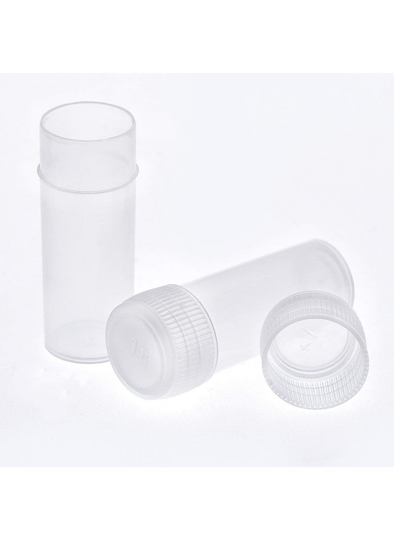 DIY Crafts 5 ml Plastic Sample Bottles Mini Clear Storage Case with Lid for Accessories Parts Small Items DIY Works (Clear/Transparent) + Mini Funnel (720 Botles + Funnel, Clear/Transparent)