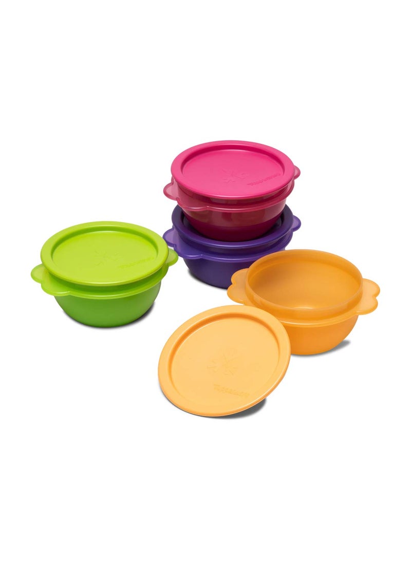 Tupperware Plastic Storage Star Bowl - 500 ml, 4 Pieces, Multicolor