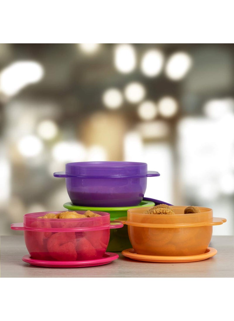 Tupperware Plastic Storage Star Bowl - 500 ml, 4 Pieces, Multicolor