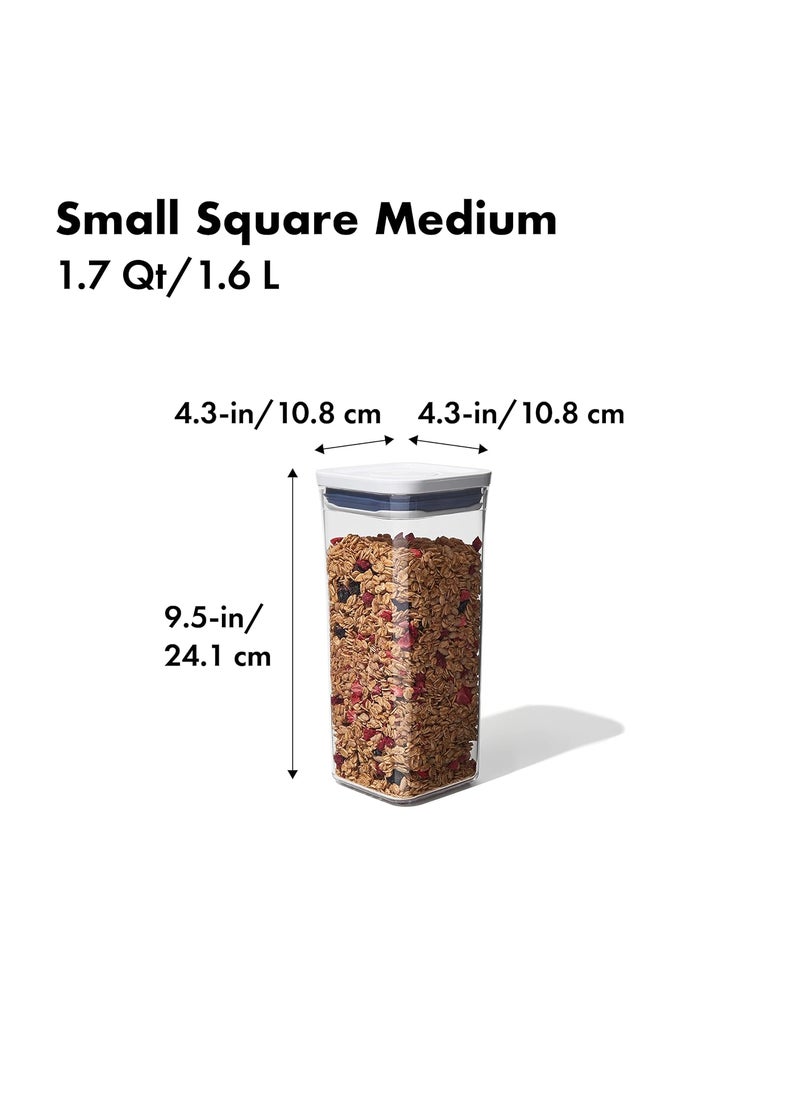 OXO Good Grips POP Container - Airtight Food Storage - Small Square Medium 1.7 Qt Ideal for granola, dried beans and snacks