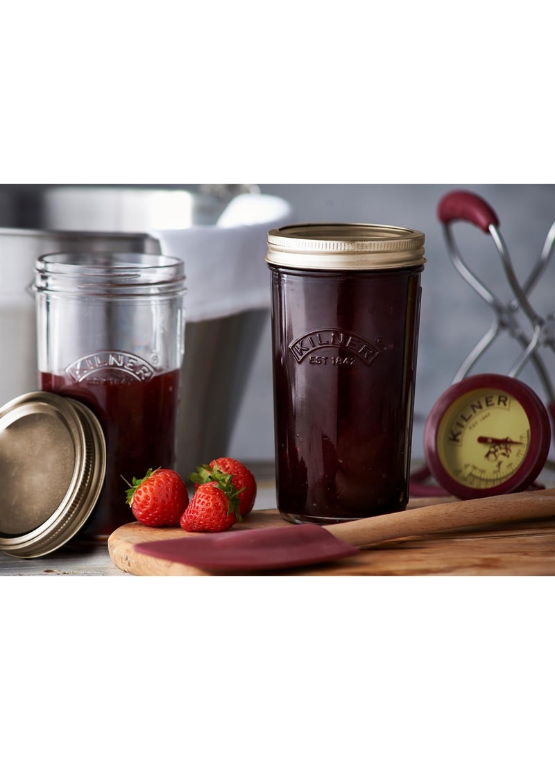 Kilner Wide Mouth Preserve Jar Set of 3 x 0.5L (500ml) Glass Storage Jar with Vacuum Seal Lid Ideal for Preserving Whole Fruits Vegetables Pickles Jams