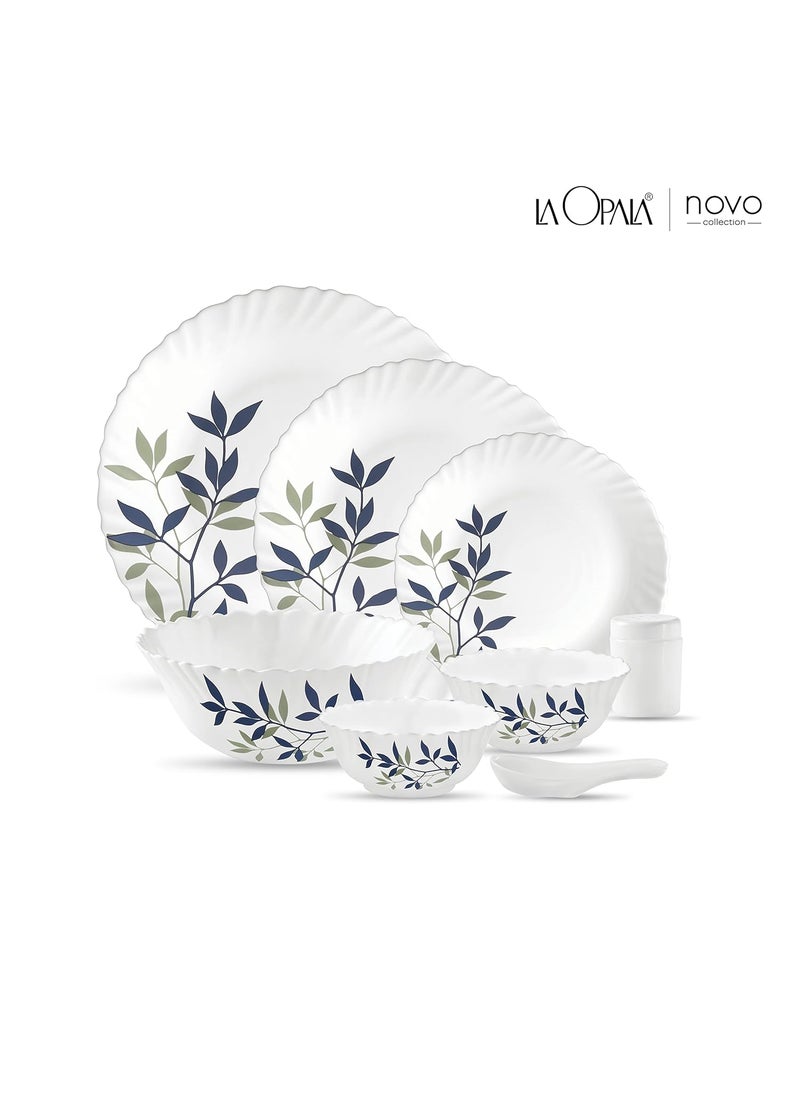 La Opala, Novo Collection, Opal Glass Dinner Set 35 pcs, Silken Charm, White