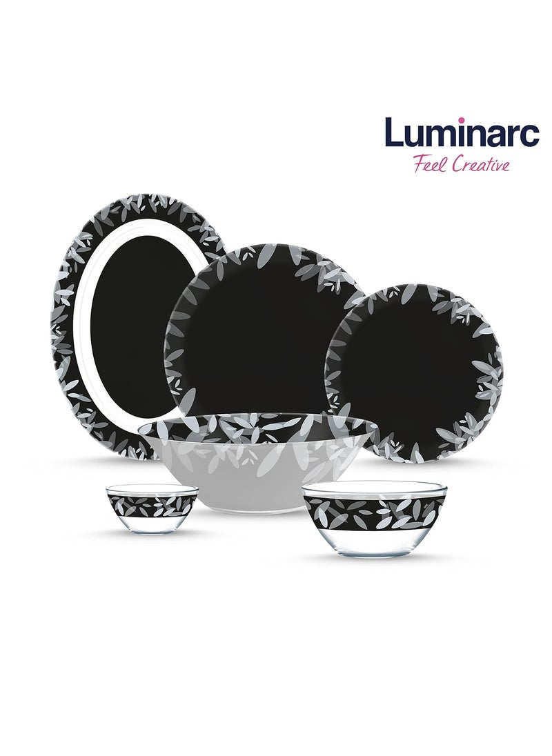 Luminarc printed Pack of 21 pcs sodalime Glass Made in United Arab Emirates(UAE) French Style Design Dinner Set