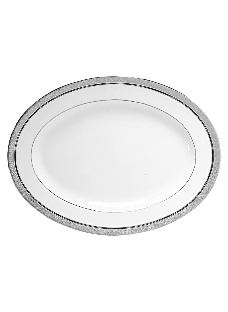 Noritake Japan - Porcelain Premium Dinner Set of 21 pcs, Service for 6 - Luxury Gold Tableware Dining and Kitchen Set - NORITAKE Regent Platinum -21 Pcs Dinner Set