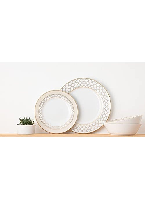 Noritake Japan – Premium and Luxurious Porcelain Dinner Set of 21 pcs, for 6 People - NORITAKE Eternal Palace Gold - 21 Pcs Dinner Set