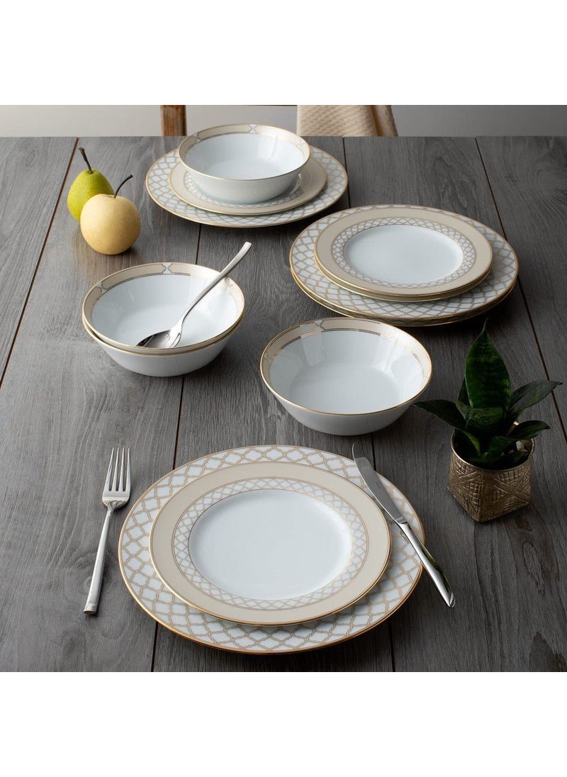 Noritake Japan – Premium and Luxurious Porcelain Dinner Set of 21 pcs, for 6 People - NORITAKE Eternal Palace Gold - 21 Pcs Dinner Set