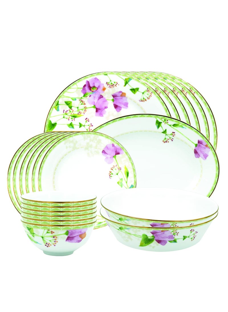 Noritake Japan – Premium and Luxurious Porcelain Dinner Set of 21 pcs, for 6 People - NORITAKE Poppy Palace - 21 Pcs Dinner Set