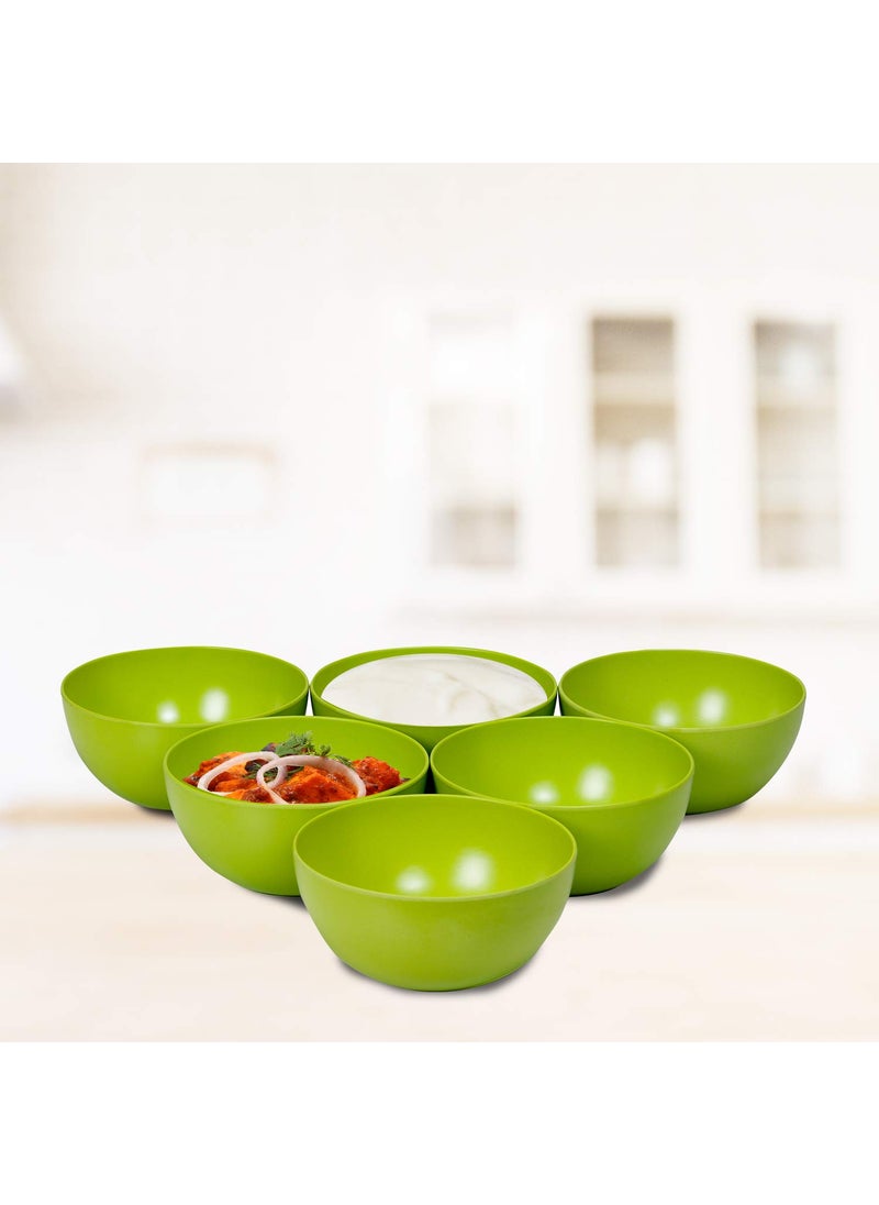 Décor EcoLite Bamboo Dinner Set | Non Toxic Reusable Dinner Plates | 18 Piece Eco-Friendly Dinnerware Gift Set - 4 Large Plates, 4 Small Plates, 2 Large Bowls & 8 Small Bowls (Katoris), Lime