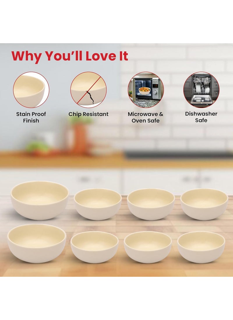 Homestic 20 Pcs Ceramic Dinner Set | Dishwasher & Microwave Safe | Crockery Set for Dining & Gifting | 6 Pcs Full Plates & 6 Pcs Half Plate & 2 Pcs Serving Bowl & 6 Pcs Bowl | Cream