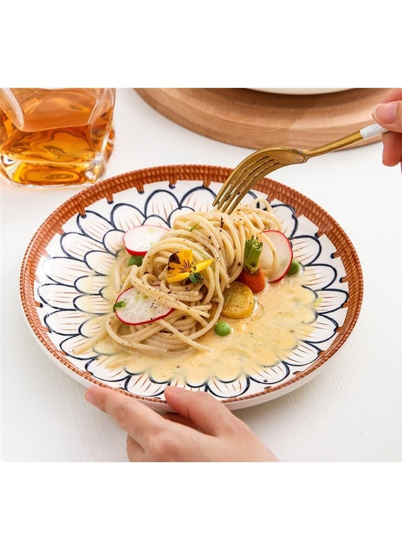 Eletree Ceramic Japanese Style Bowls Serving for Pasta,Salad,Noodle,Rice,Snack,Ice Cream,Soup,Dinner Colorful Kitchen Bowls Sets Beautiful Gift Box Packed (6 Plate+ 12 Bowl)