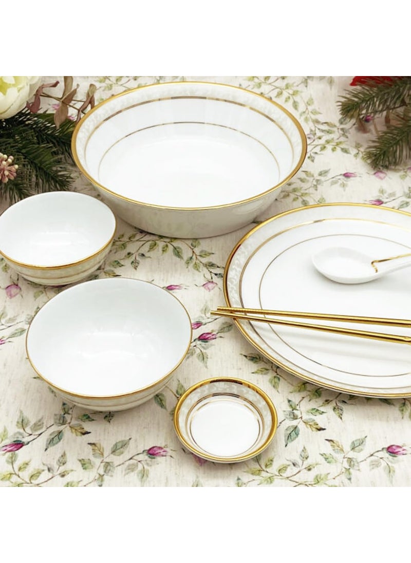 Noritake Premium Porcelain Dinner Set of 18 Pcs Luxury Dining and Tableware Set – Brunswick Gold Dinnerware Set