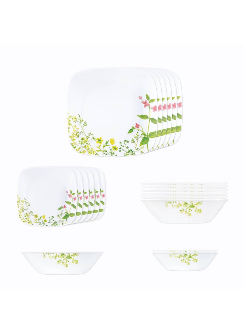 Corelle 21 Pc Square Round Dinner Set - Provence Garden