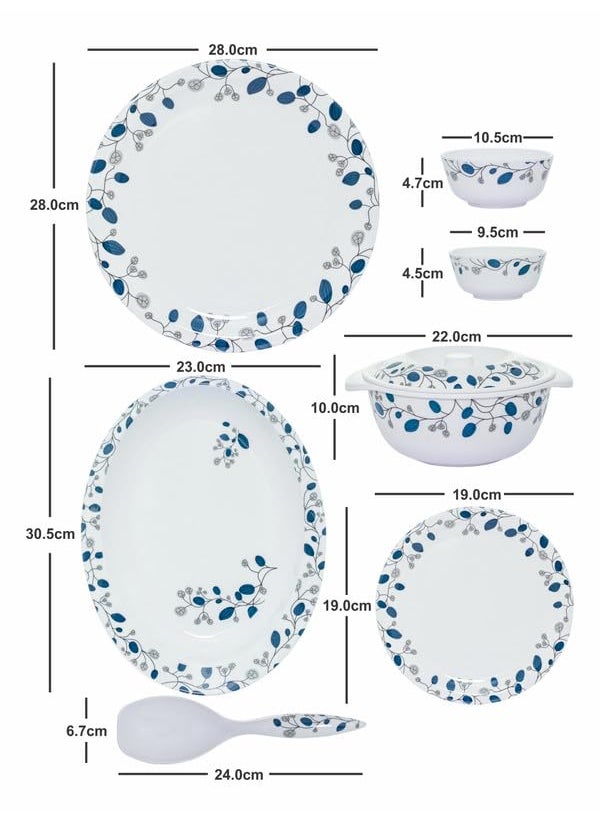 Servewell Dinner Set 31 Pc Rnd - Blue Decor