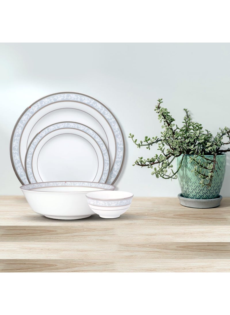 Noritake Fine Porcelain Dinner Set of 18 Pcs Luxury Dining and Tableware Set – Brunswick Platinum Dinnerware Set