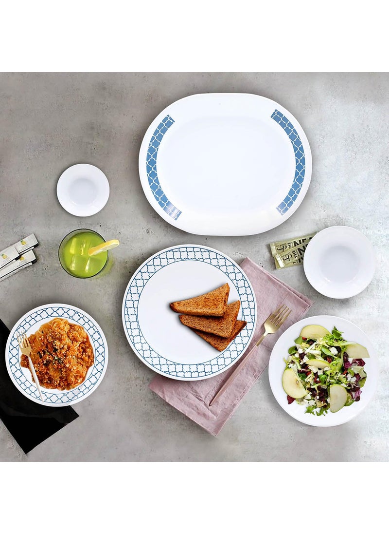 Corelle Denham Mini Dining Set (K) - 8 Pcs | for Family of 4 | Break & Chip Resistant |Lightweight & Durable | Microwave & Dishwasher Safe