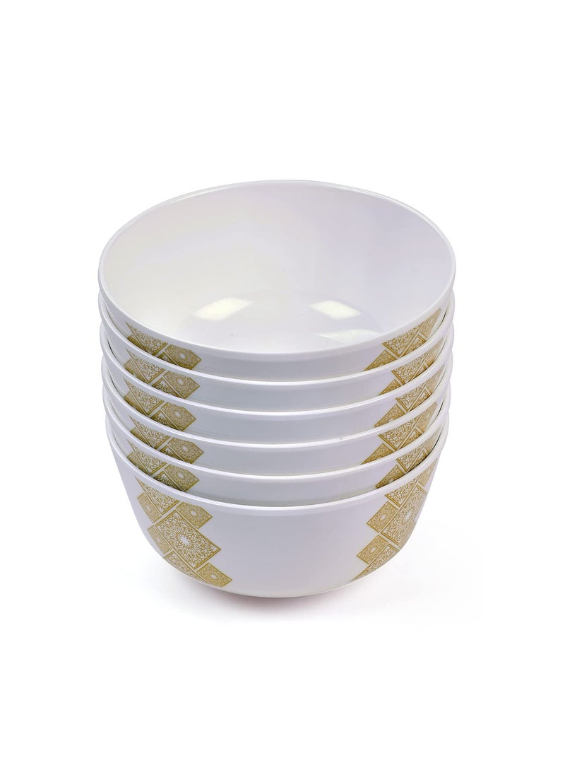 Superware | Food Grade Melamine | Soup Set – Golddeko (18 pcs.) | Dinnerware, Tableware, Stain Free, Glazed Finish