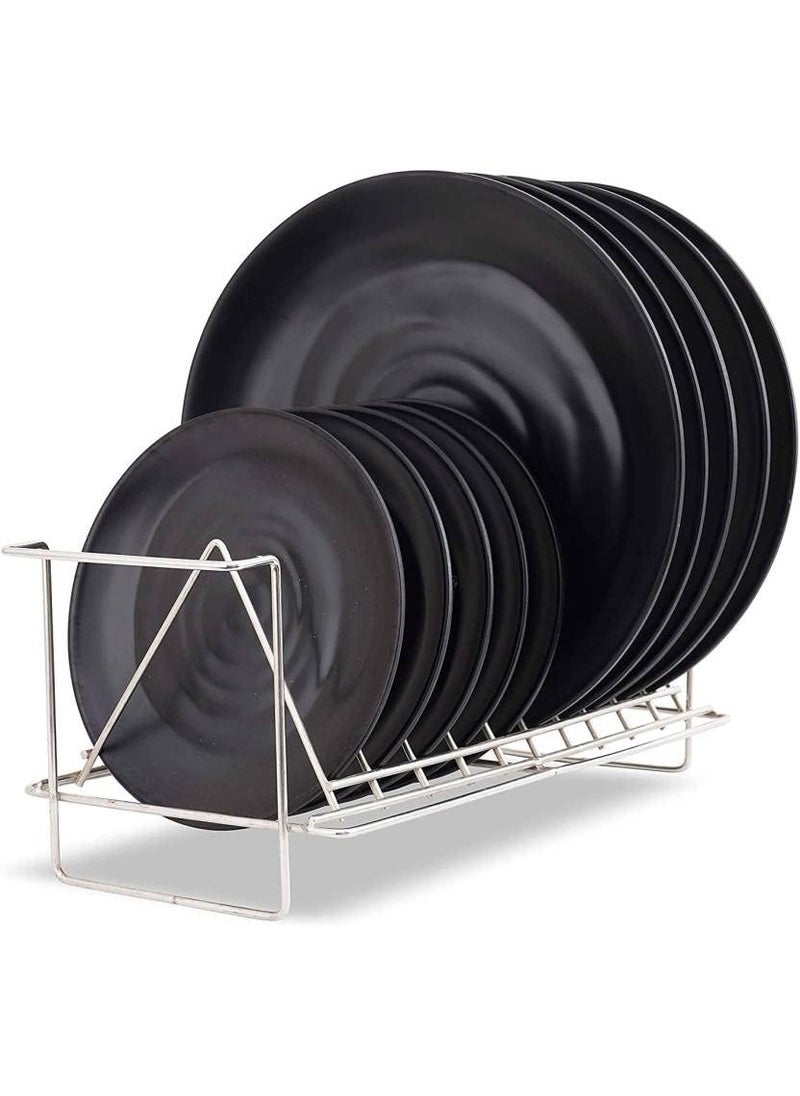 Everbuy® Combo of 3 Dinner Plate and 3 Half Plate (Black) Melamine, Spiral Design Dinner Plate