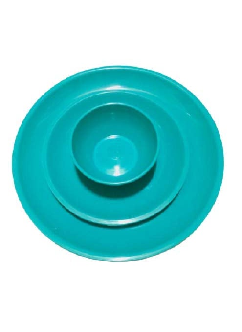 Everbuy® Microwave Safe Dinner Set - 9 Piece Round, Sea Green