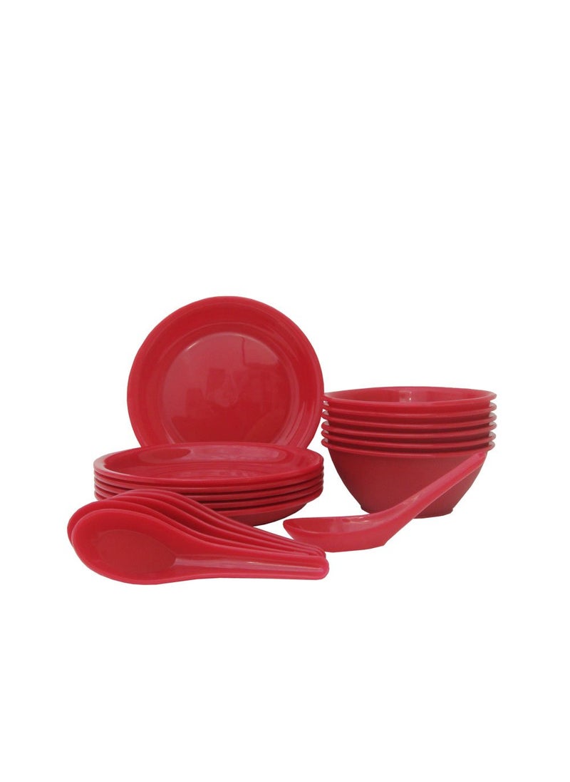 Incrizma Soup Set, 18-Pieces, Red