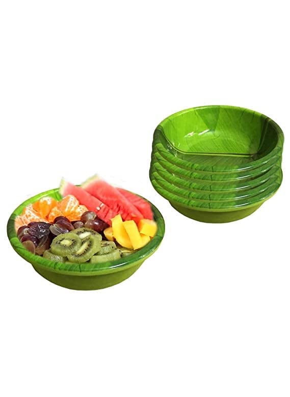 Best Buy Melamine Floral Soup Bowls (Set of 6) - Color - Green.