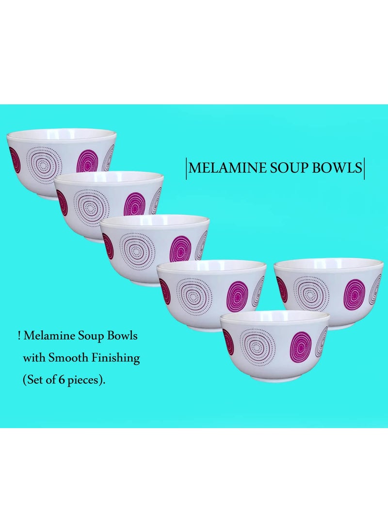 Best Buy Melamine Food Grade Soup Bowls with Solid Finishing Attract Designing - (Set of 6).