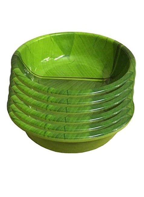 Best Buy Melamine Floral Soup Bowls (Pack of 6) (Color - Green).