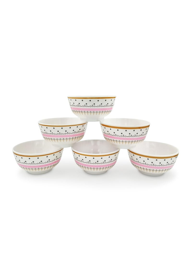 Superware | Pure Melamine | Katori Set – Diamond 3.5” (6 nos.) | Stain Free, Glazed Finish