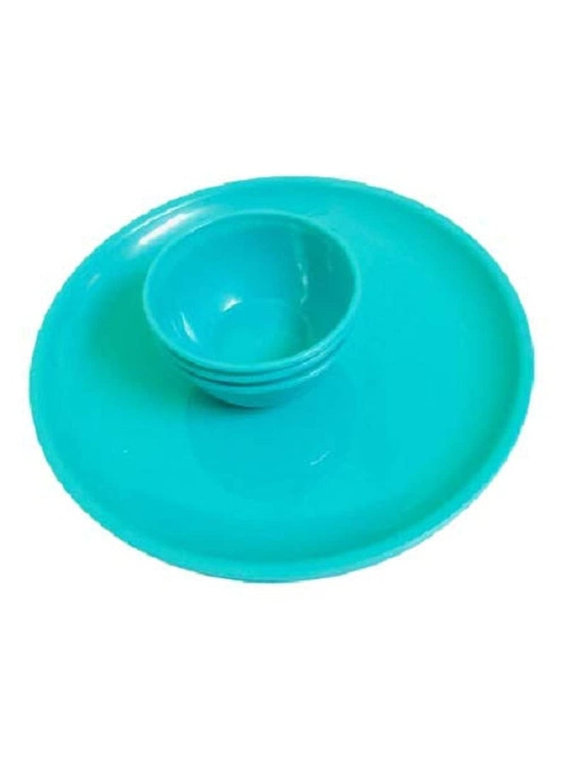 Everbuy® Microwave Safe and Unbreakable Round Full Plates with Bowl - Pack of 3 Plates and 3 Bowl Set-6 Pieces